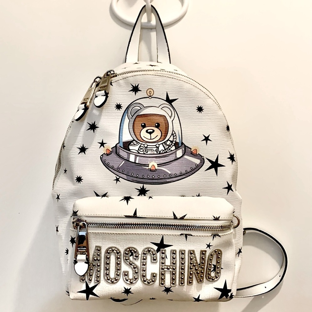 🛸 Authentic Moschino Space Teddy Bear Ufo Backpack • RARE!